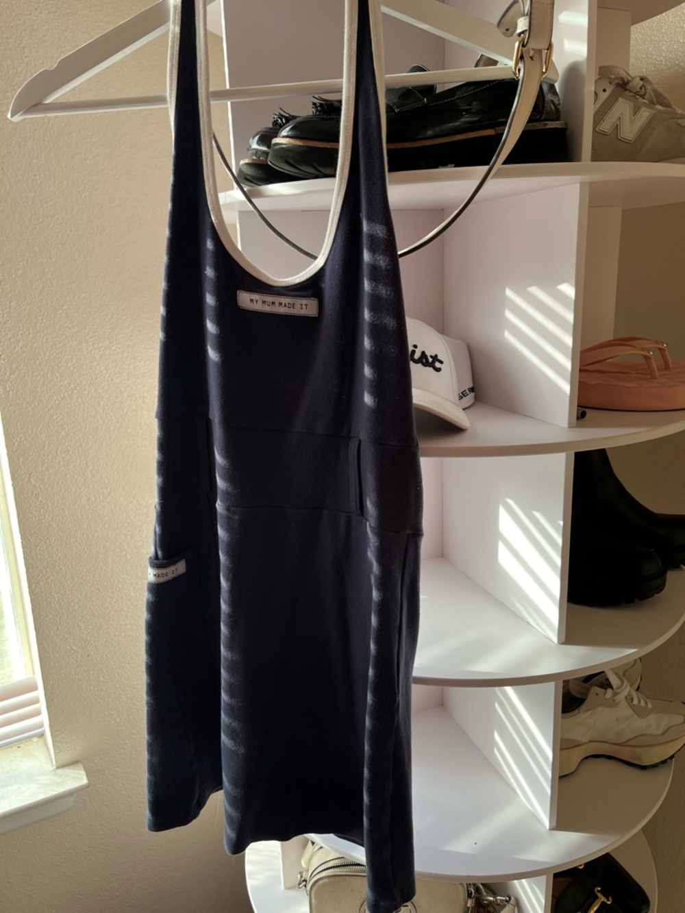 My Mum Made It Women’s Navy Blue Mini Halter Tank Dress